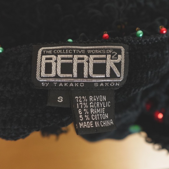 Berek Sweater Black Chenille Christmas Baubles Cardigan - Picture 3 of 12